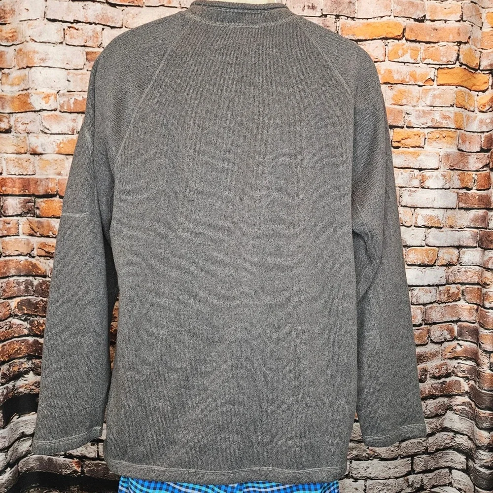 Vtg The North Face Mens Gray Knit Pullover Sweater Lg Pocket Raglan Sleeve Y2K